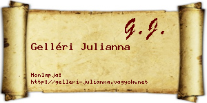 Gelléri Julianna névjegykártya